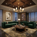 Modern Brass Chandelier in Contemporary Living Room
