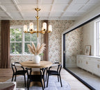 Modern Brass Chandelier in Elegant Dining Space