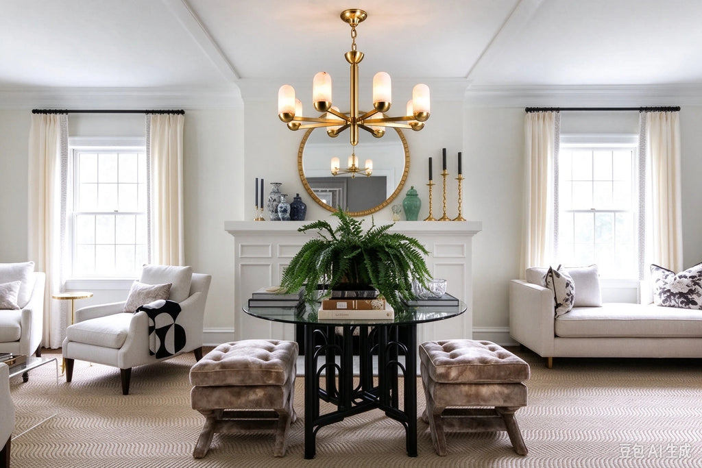 Modern Alabaster Cylinder Chandelier in Luxury Entryway Foyer