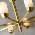 Close Up View of Brass Rod Arms and Light Holder Connection Details