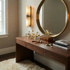 Modern Alabaster Wall Sconce in Luxury Dressing Area