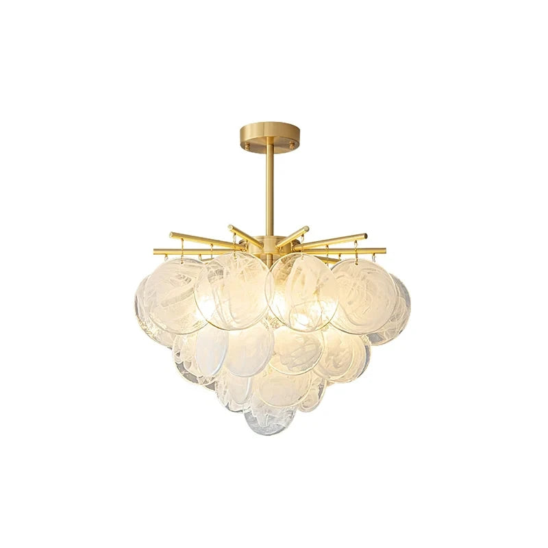 Illuminated Modern Medium Brass Globe Chandelier Studio Display