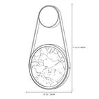 Modern Leather Strap and Alabaster Disc Wall Sconce Line Art Dimension Diagram