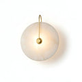 Illuminated Modern Brass Hook and Knob Marble Wall Sconce Studio Display