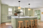 Modern Black Frame Alabaster Pendant Light in Contemporary Kitchen