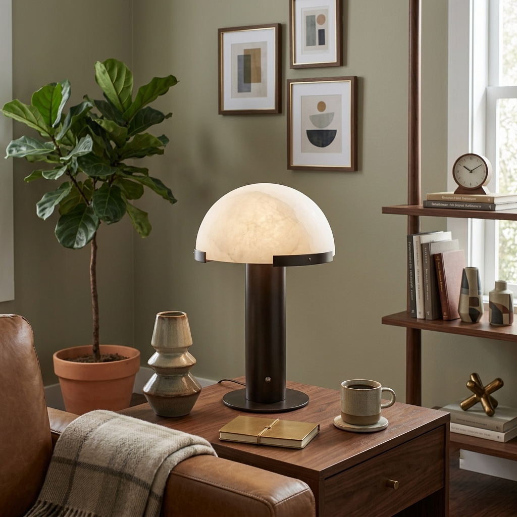 Alabaster Dome Table Lamp