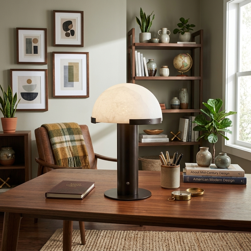 Alabaster Dome Table Lamp