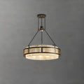 Modern Pierced Metal Band Chandelier in Master Bedroom Suite