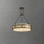 Modern Pierced Metal Band Chandelier in Master Bedroom Suite