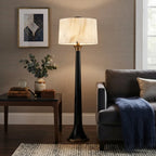 Modern Black Trumpet Base Floor Lamp in Designer Study Room