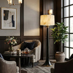 Modern Alabaster Shade Floor Lamp in Designer Tea Room Setting