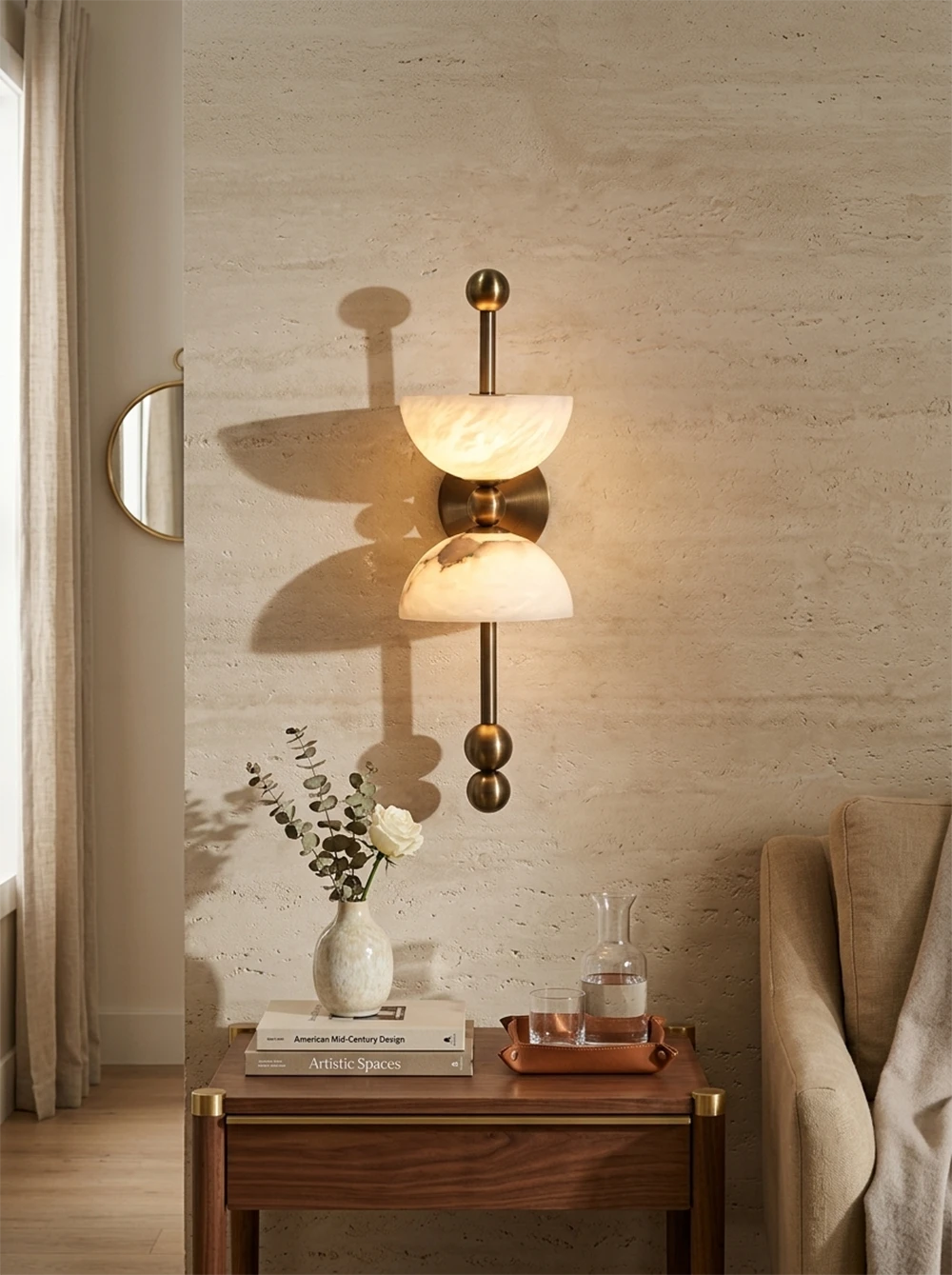Alabaster Dual Wall Sconce