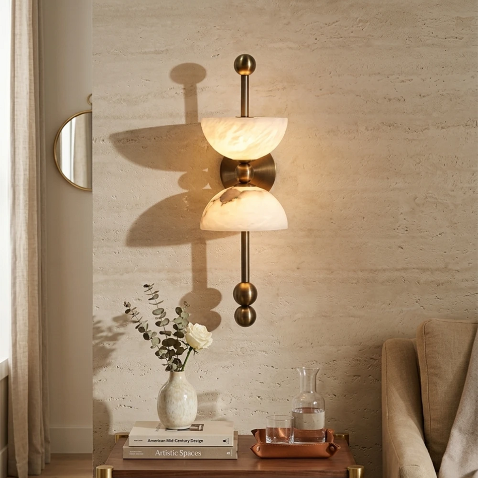 Alabaster Dual Wall Sconce