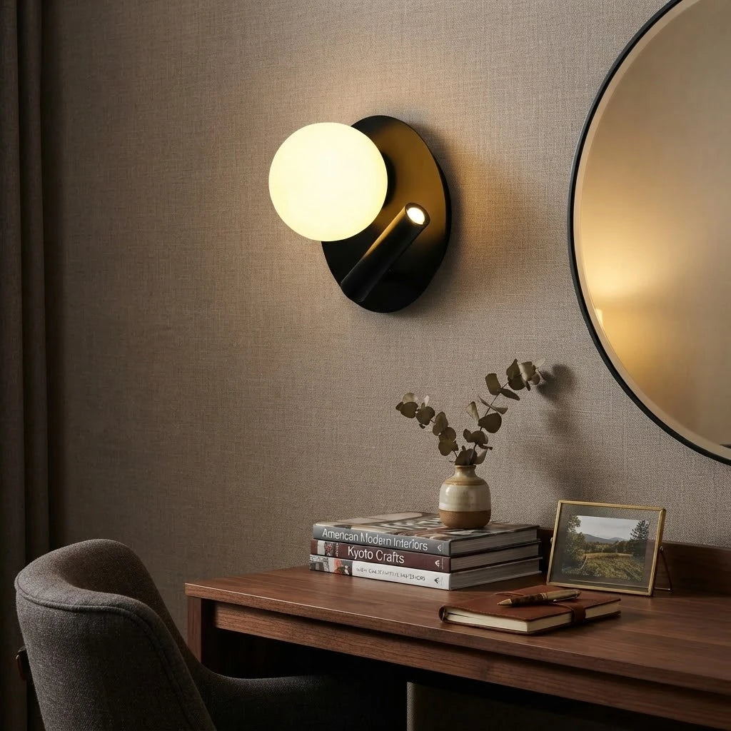 Modern Adjustable Spot Wall Sconce in Executive Office Setting