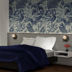 Modern Black Disc Base Wall Sconce in Contemporary Bedroom Suite