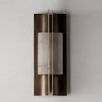 Illuminated Modern Dark Winged Base Wall Sconce Studio Shot on White Background