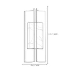 Modern Dark Winged Base and Alabaster Cylinder Wall Sconce Line Art Dimension Diagram