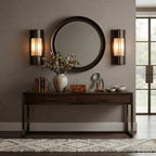 Modern Alabaster Cylinder Wall Sconce in Luxury Entryway Foyer