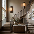 Modern Dark Winged Base Wall Sconce in Grand Staircase Area
