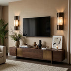 Modern Dark Winged Base Wall Sconce in Designer Living Area
