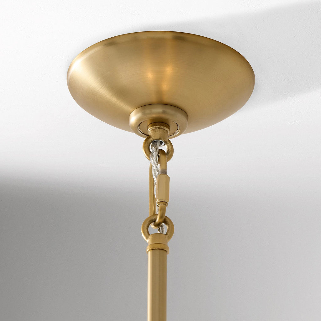 Close Up View of Brass Canopy and Suspension Chain Structure