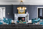 Modern Brass Ring Chandelier in Elegant Living Space