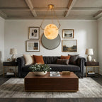 Modern Brass Chain Pendant Light in Sophisticated Living Area