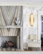 Modern Alabaster Wall Sconce in Sophisticated Living Room Setting   