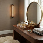 Modern Alabaster Long Wall Sconce in Luxury Dressing Area