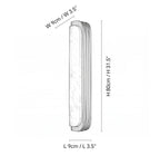Modern Metal Trim and Alabaster Long Wall Sconce Line Art Dimension Diagram