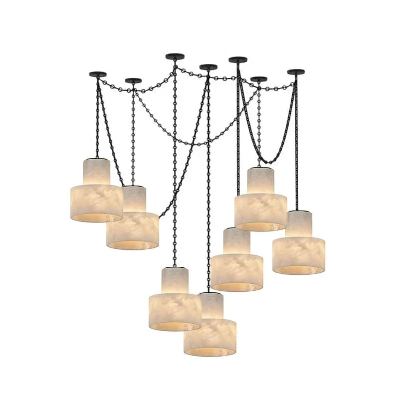 Modern Extra Large Alabaster Pendant Chandelier Studio Shot
