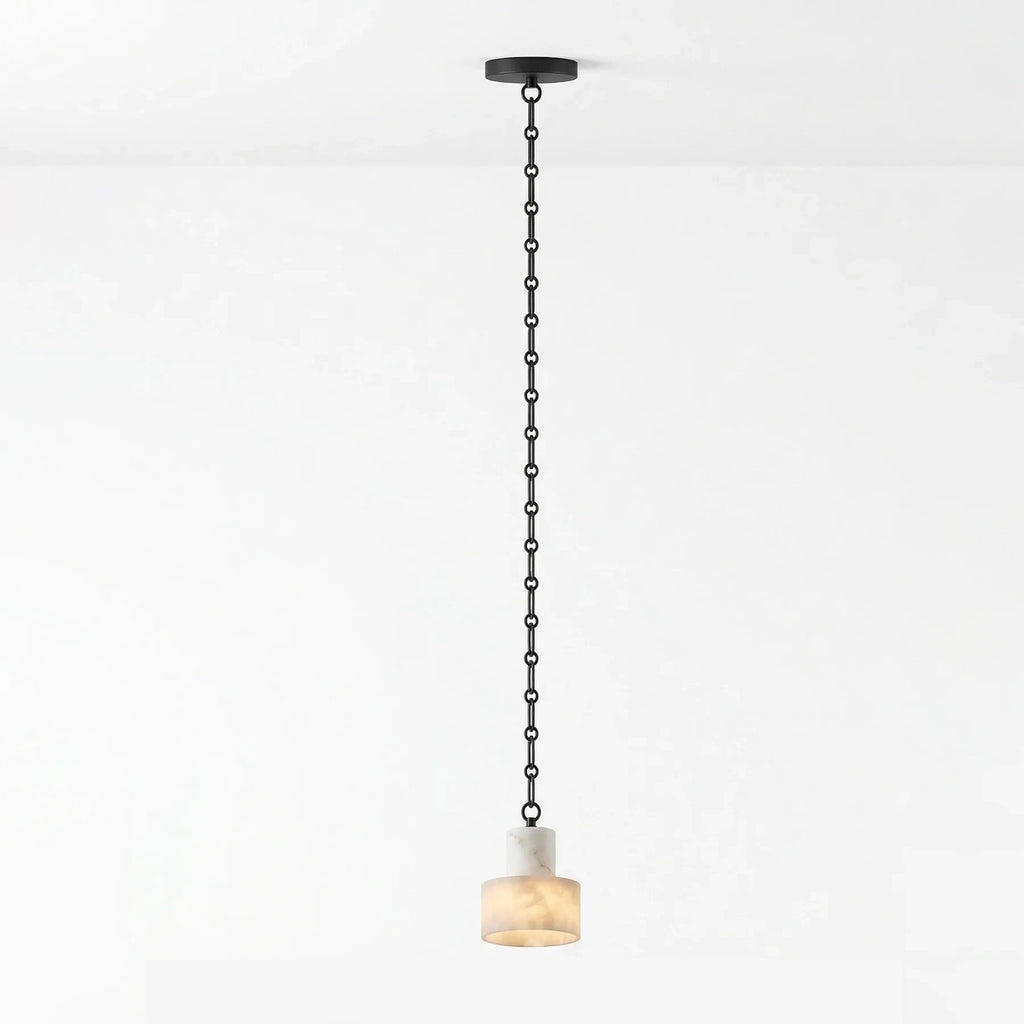 Modern Single Pendant Alabaster Light Studio Display