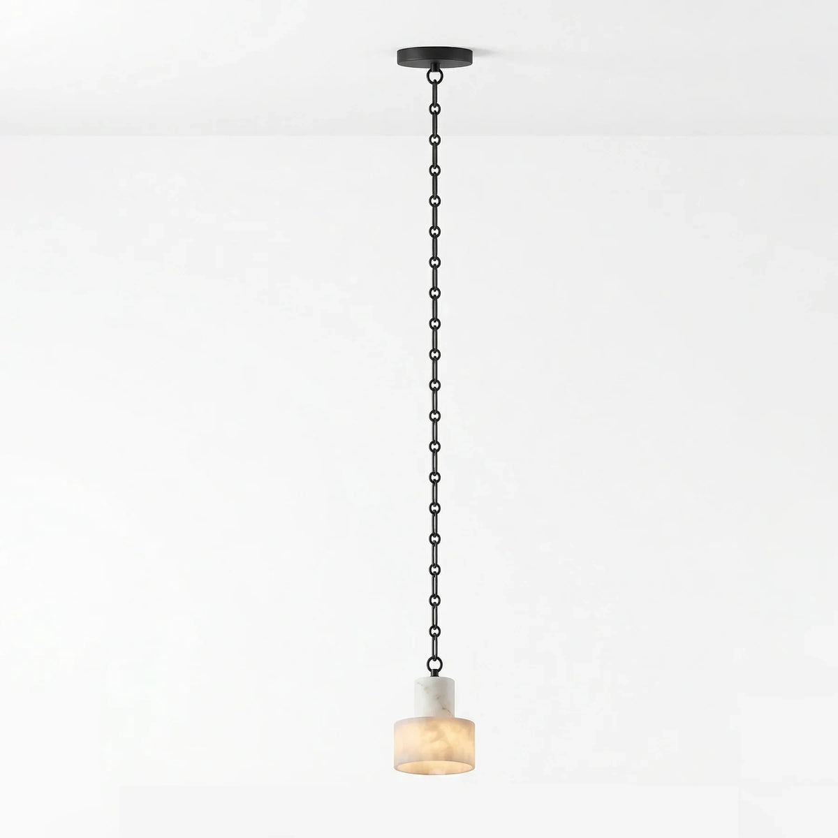 Modern Single Pendant Alabaster Light Studio Display