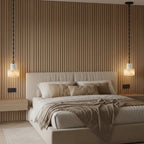 Modern Alabaster Art Glass Pendant Lights in Bedroom Interior