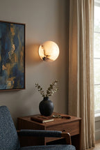 Alabaster Minimalist Round Wall Sconce