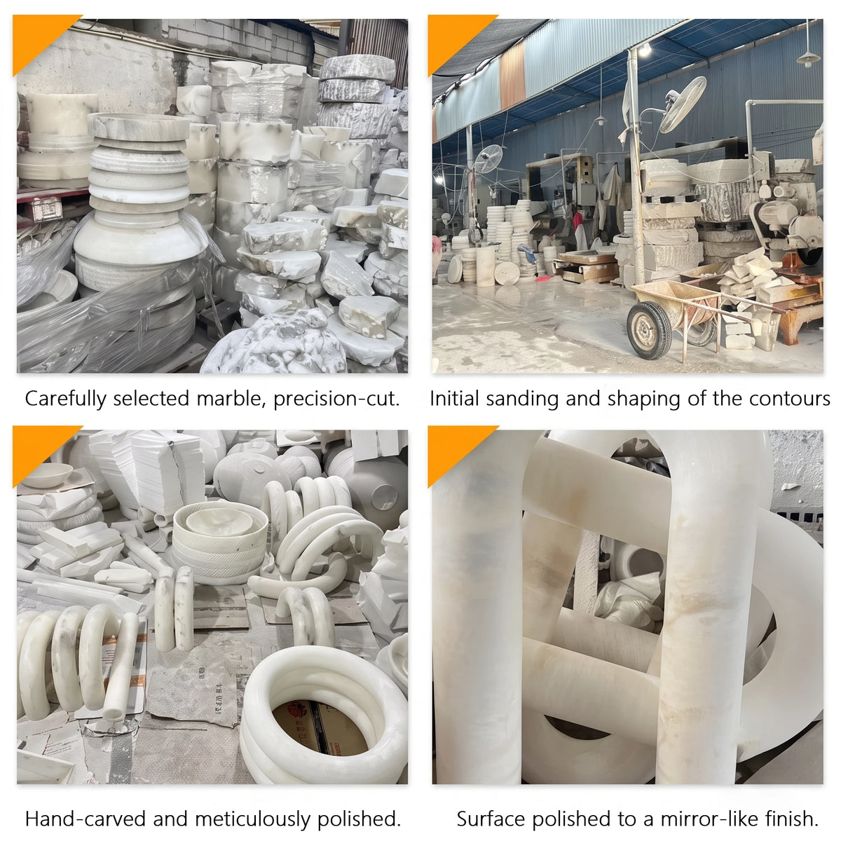Factory Production and Handcrafting Process of Natural Alabaster Stone Lamp