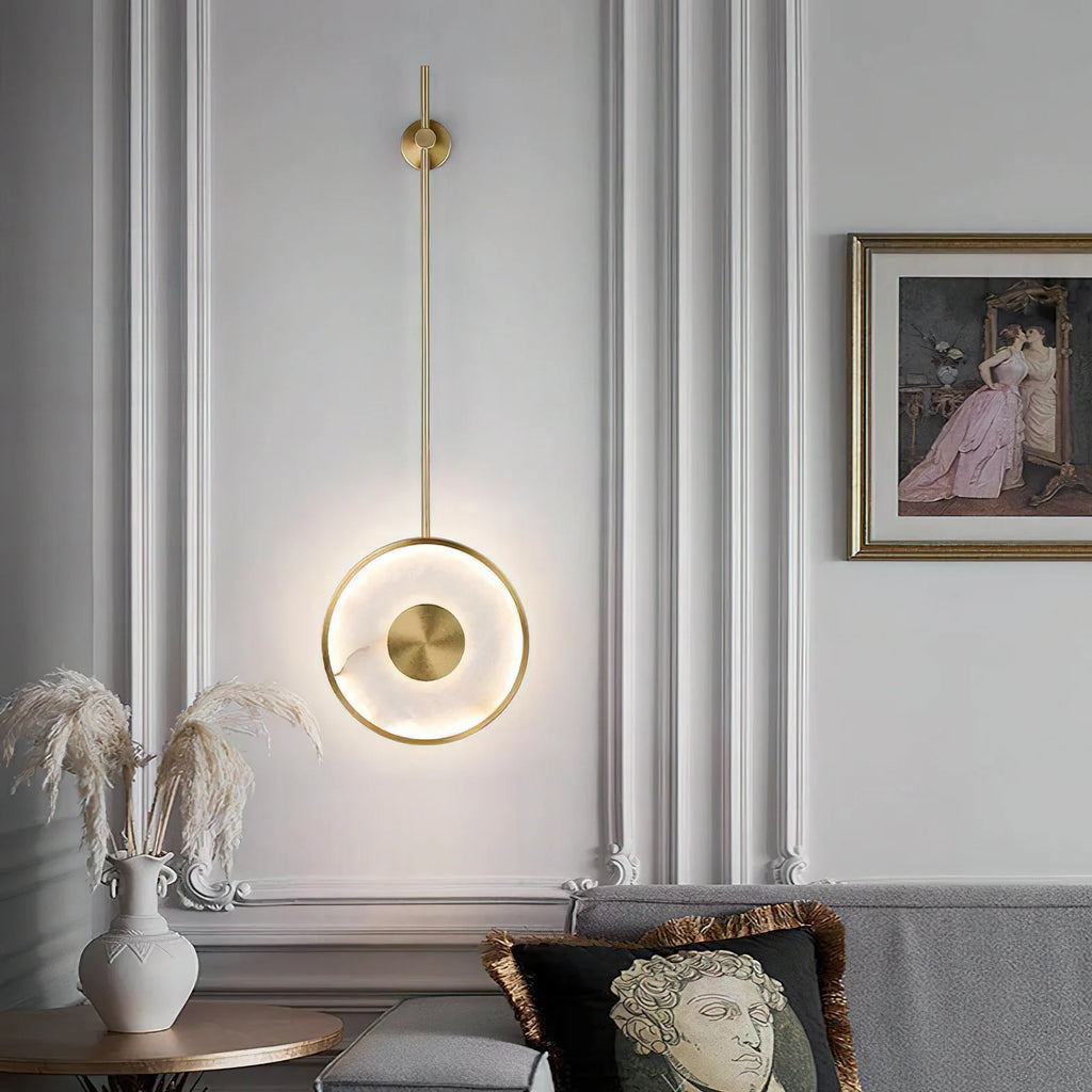 Modern Alabaster Ring Wall Sconce in Elegant Interior Setting
