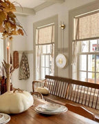 Modern Alabaster Ring Wall Sconce in Bright Dining Space