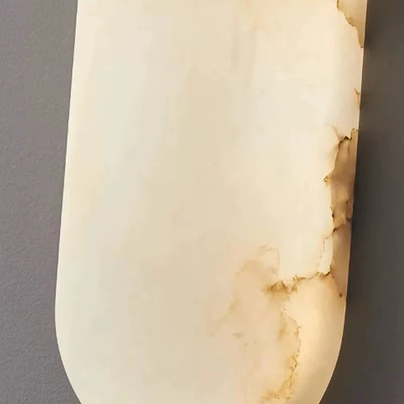 Close Up View of Alabaster Stone Natural Veins and Warm Glow Details