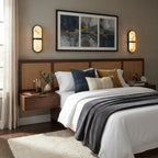 Modern Alabaster Wall Sconce in Cozy Master Bedroom Suite