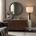 Modern Alabaster Column Floor Lamp in Sophisticated Living Room Setting