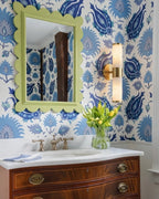 Modern Alabaster Vanity Light in Elegant Bathroom