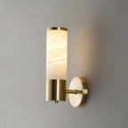 Illuminated Modern Single-Light Alabaster Wall Sconce Studio Shot