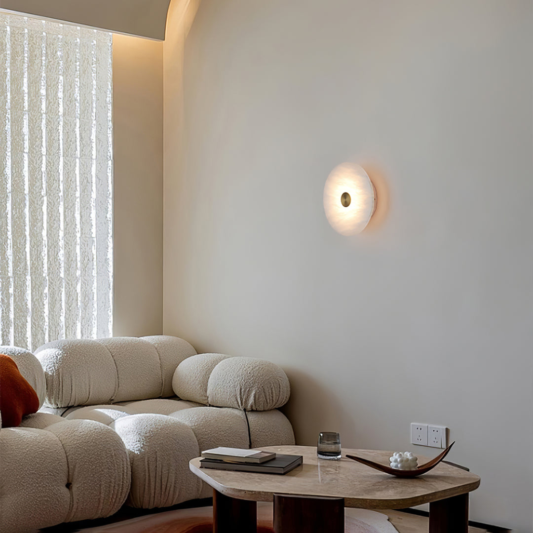 Alabaster Platter Sconce