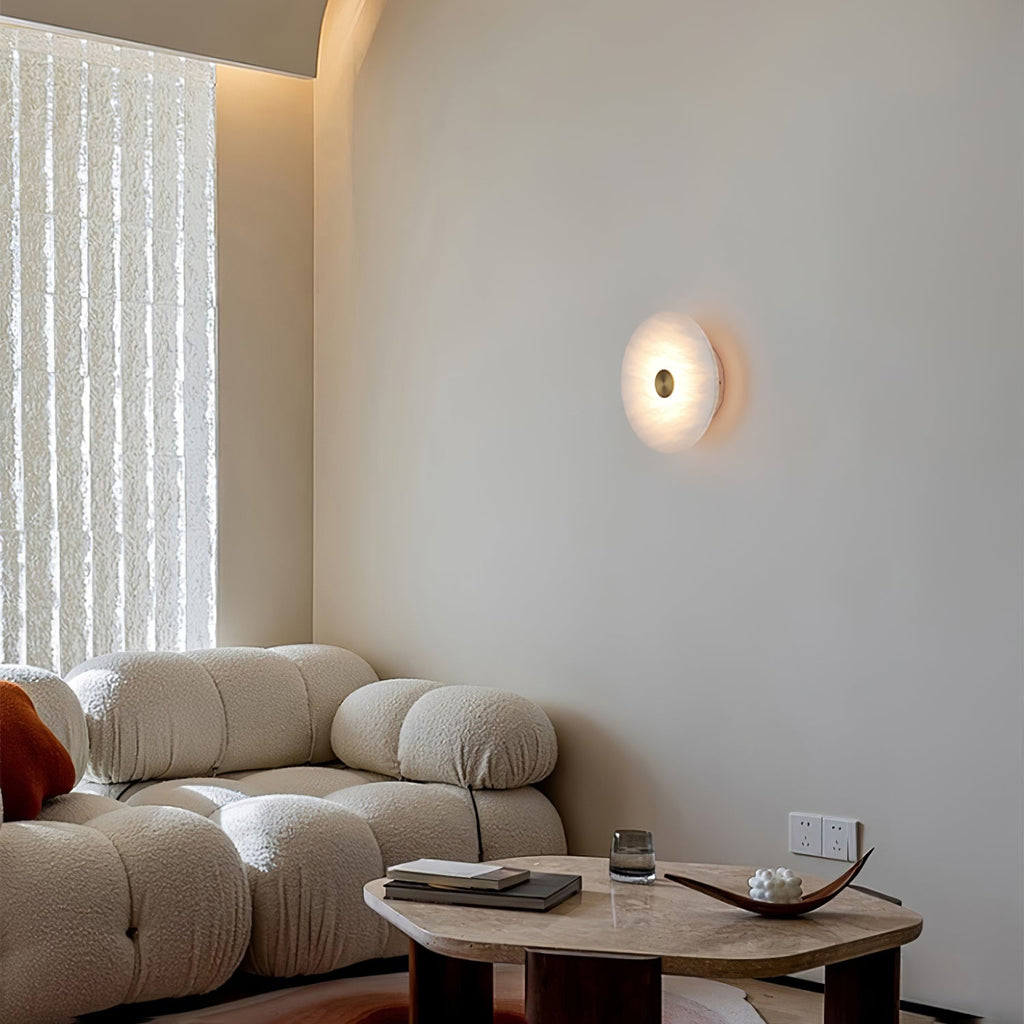 Alabaster Platter Sconce