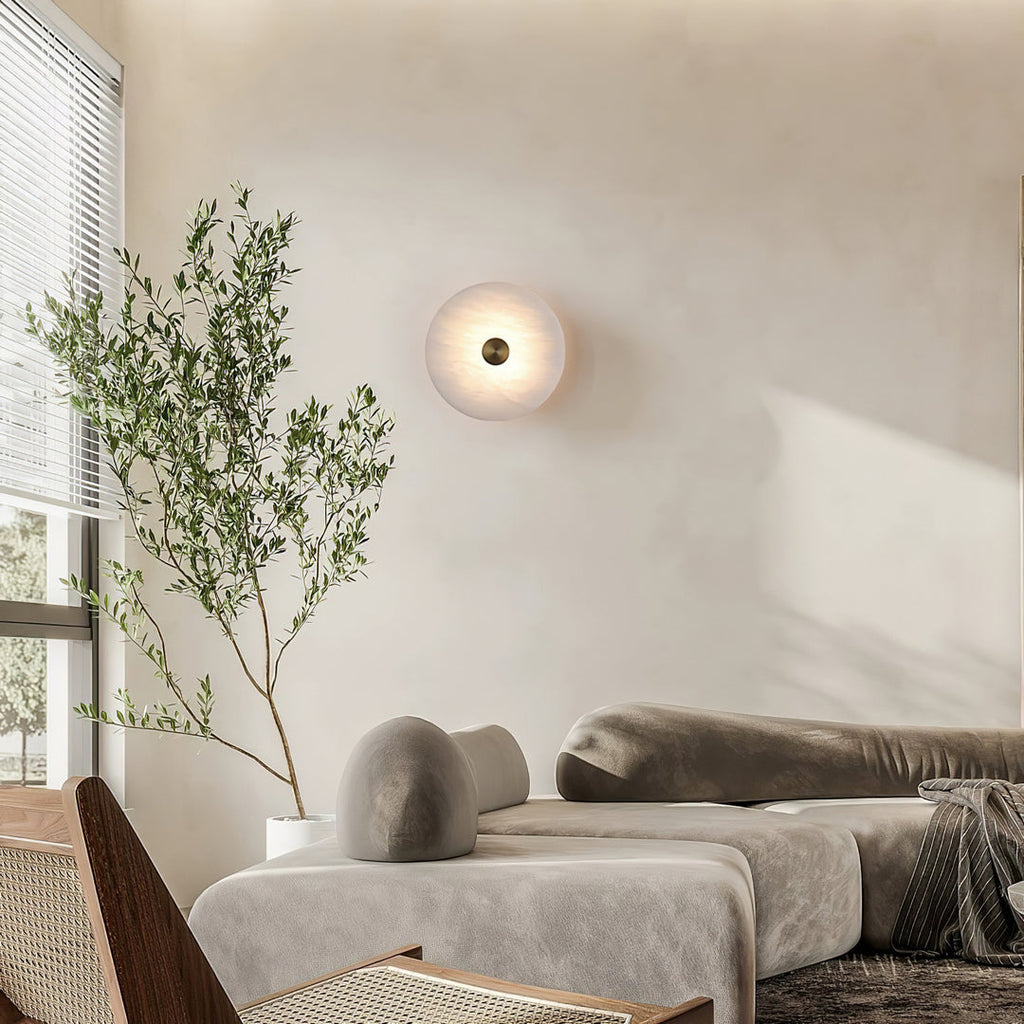 Alabaster Platter Sconce