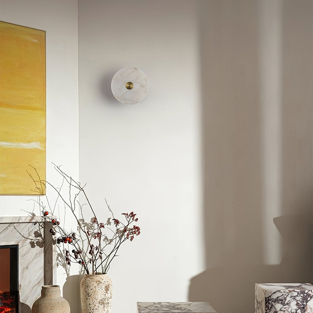 Alabaster Platter Sconce
