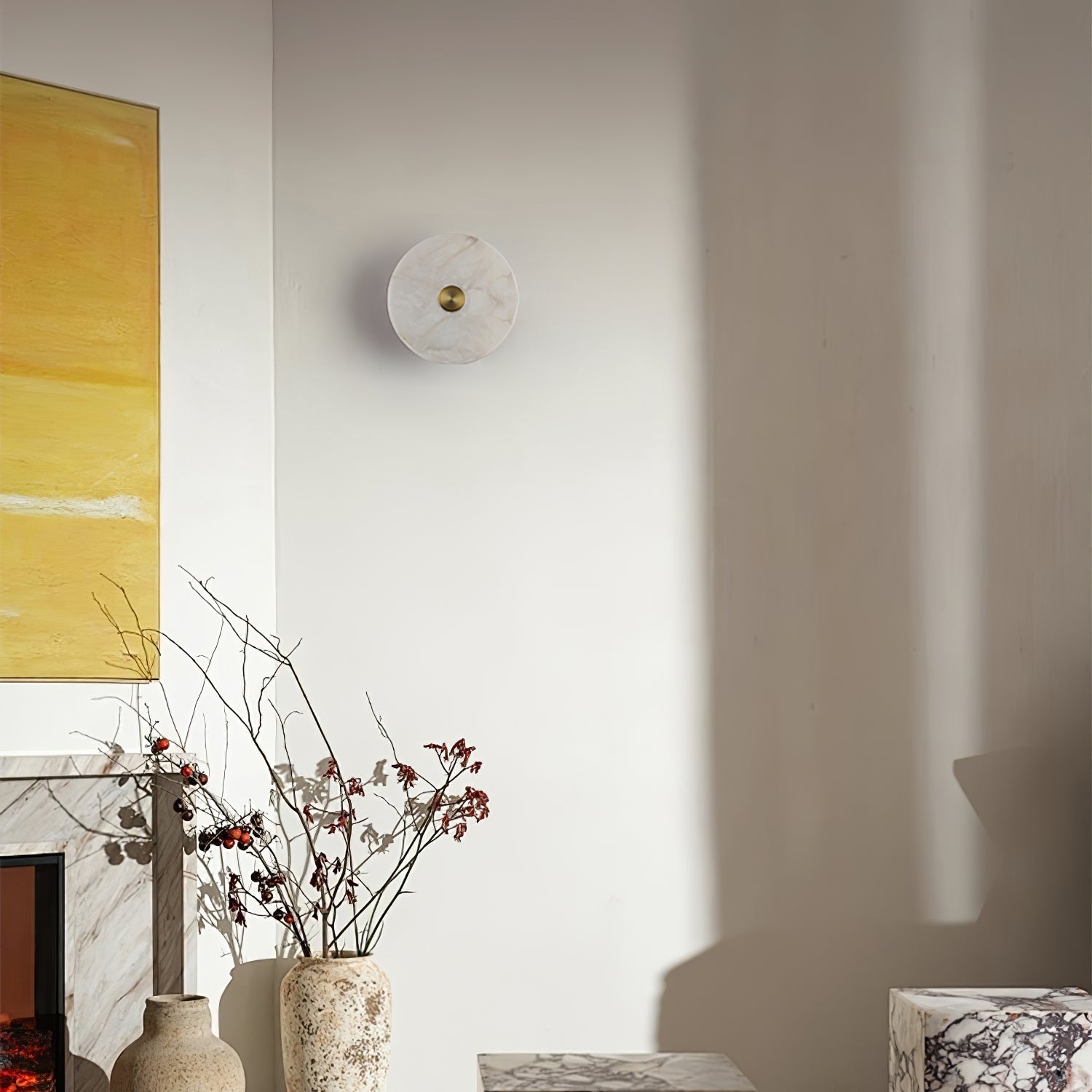 Alabaster Platter Sconce