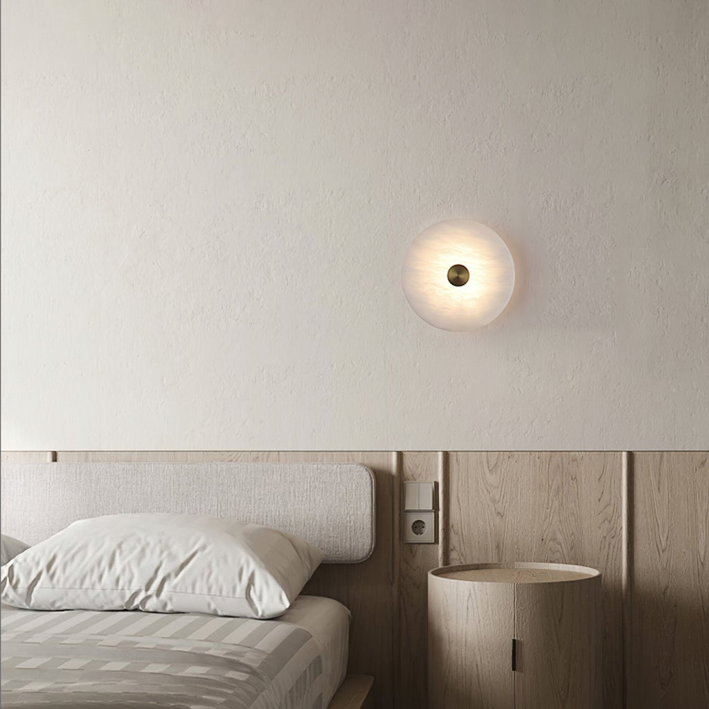 Alabaster Platter Sconce