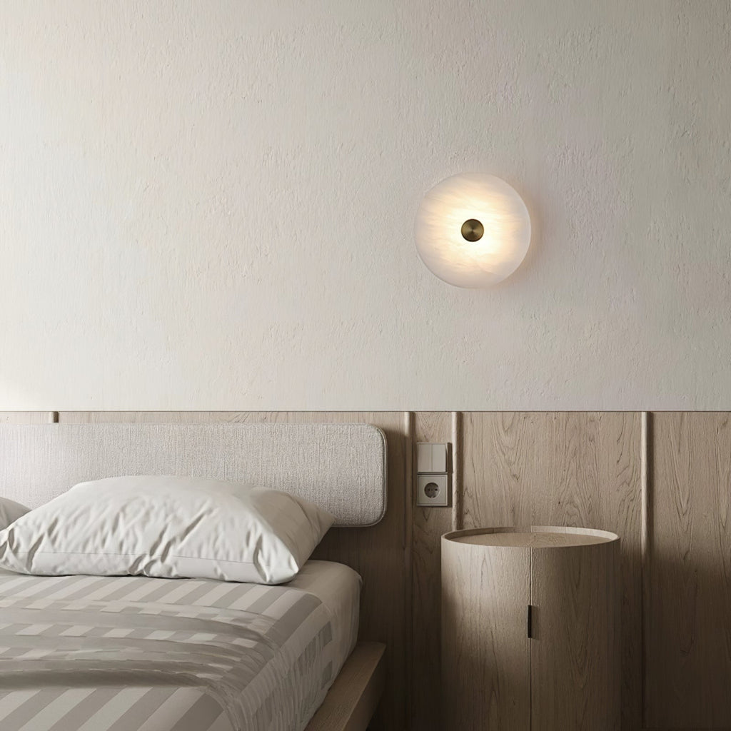 Alabaster Platter Sconce